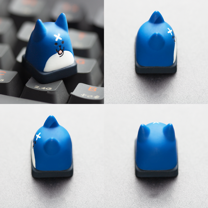 Custom Monster Hunter keycap set with Palico and Palamute, designed by aiheystudio for fans.
