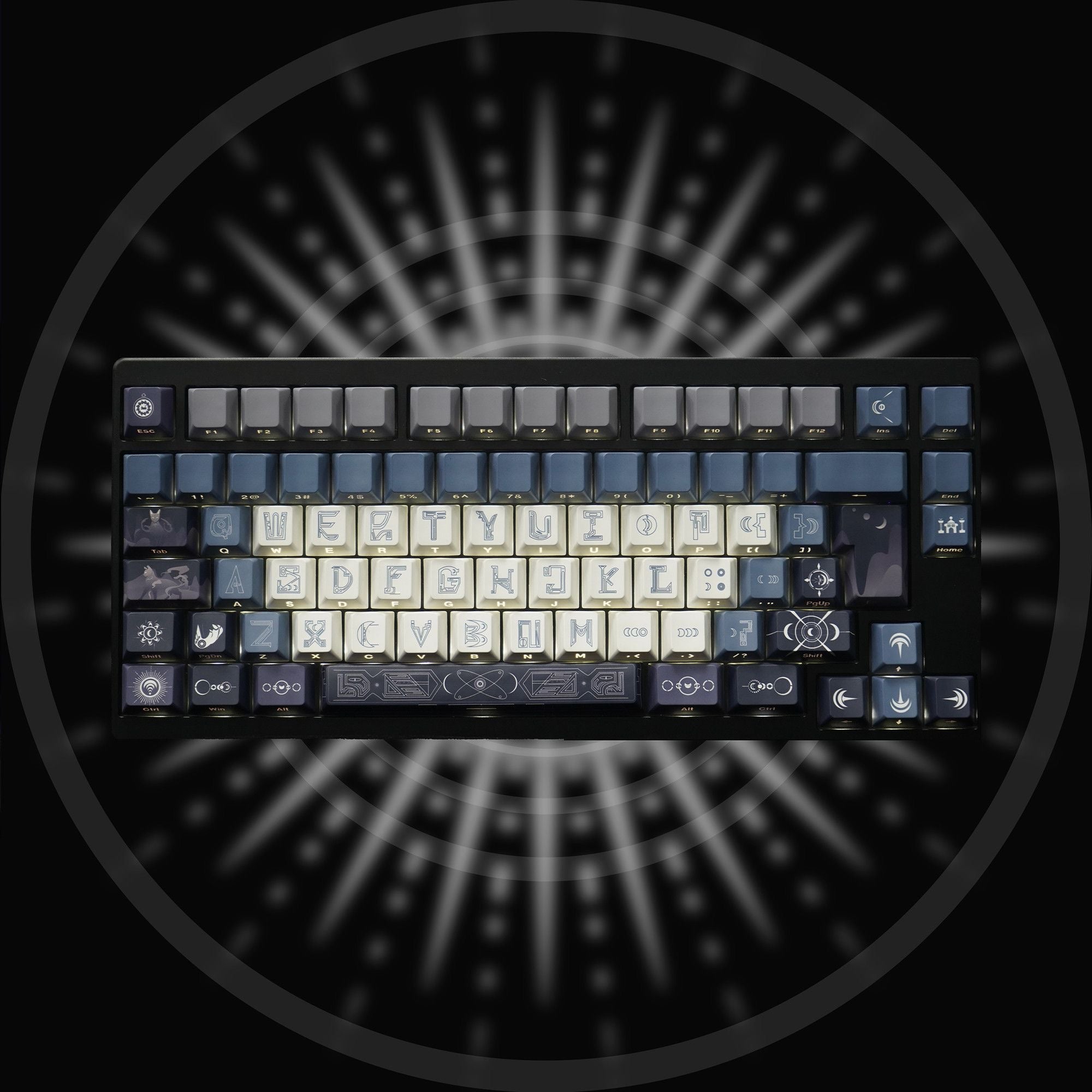 Moonlit Cat Cult Keycap Set Mythical Series by aiheystudio