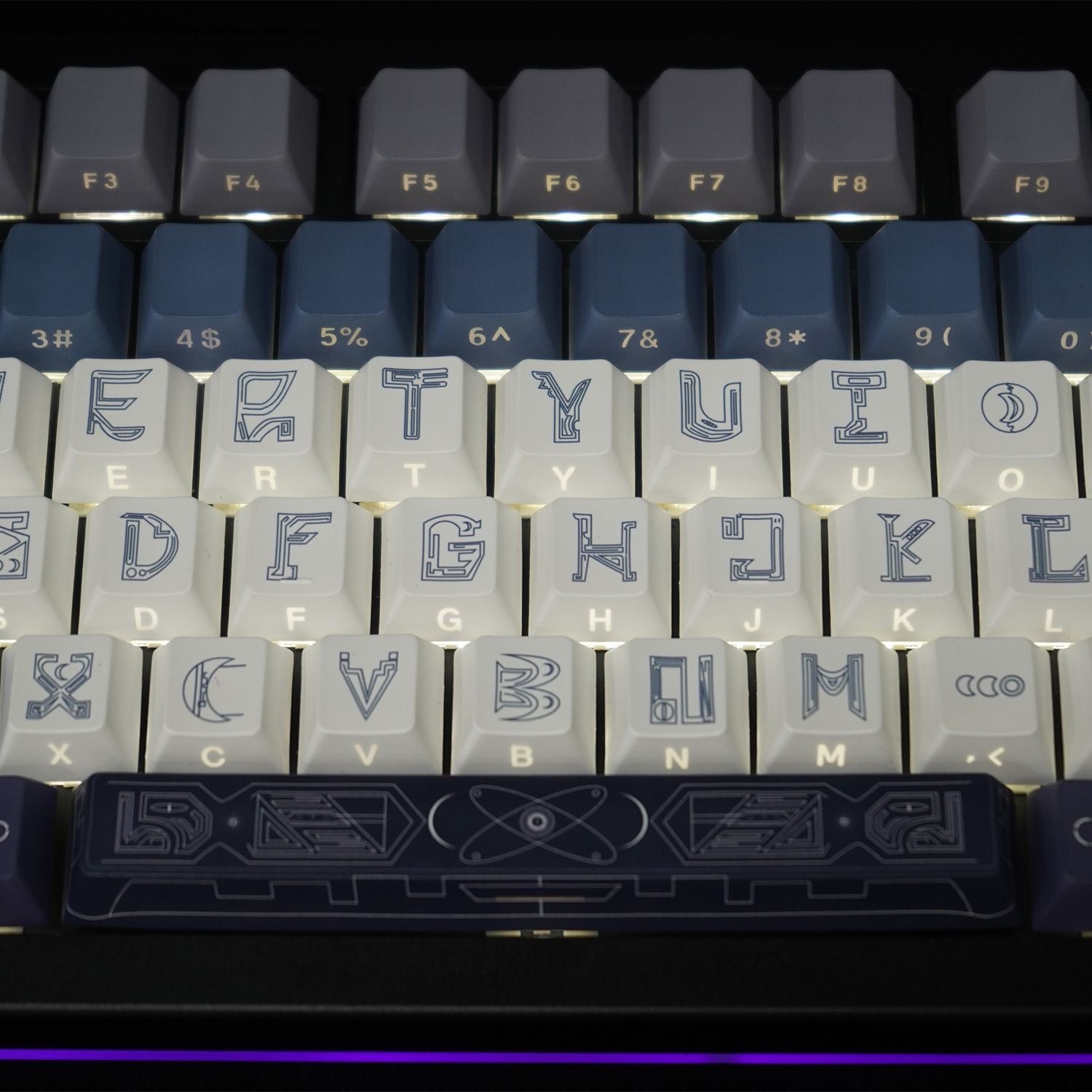 Moonlit Cat Cult Keycap Set Mythical Series by aiheystudio