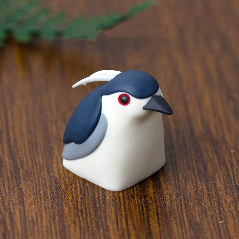 Night Heron Bird Artisan Keycap Cute Resin Keycap