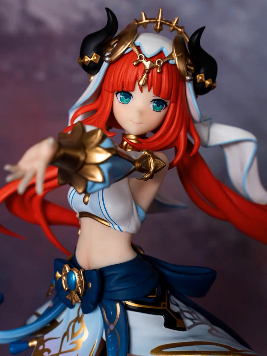 Nilou Figure Genshin Impact Nilou Figurines Nilou SculptureEvery Nilou figure undergoes expert craftsmanship to provide you with the ultimate representation of this beloved character. It is a meticulous 1:1 replica, featuring both machine precision and hand-painted details. The hand-painting process adds a personal touch to each figure, resulting in slight defects and variations, making each piece one-of-a-kind.  
