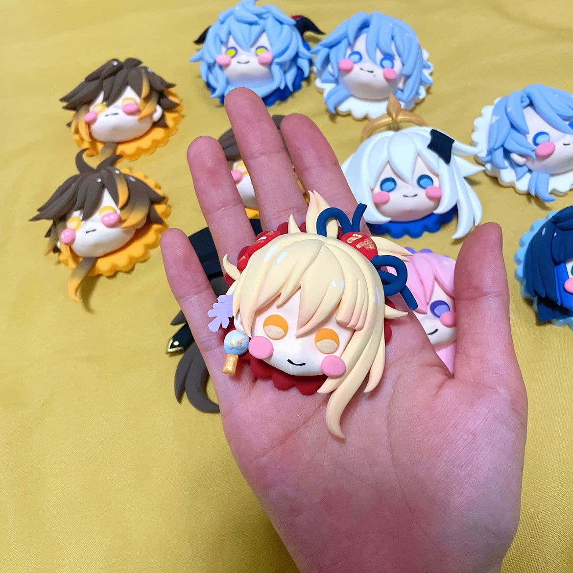 Genshin Impact handcrafted character magnet close-up