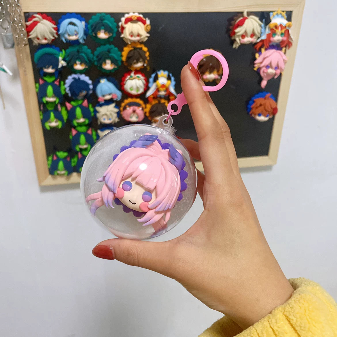 Genshin Impact character fridge magnet collection close-up