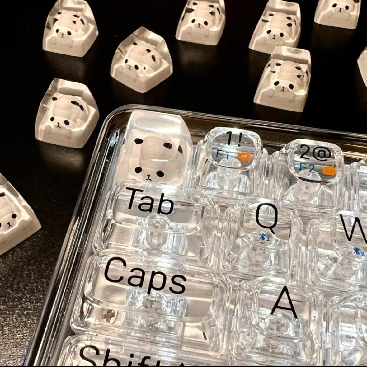 AiheyStudio Panda Gift Keycaps Custom Artisan Keycaps