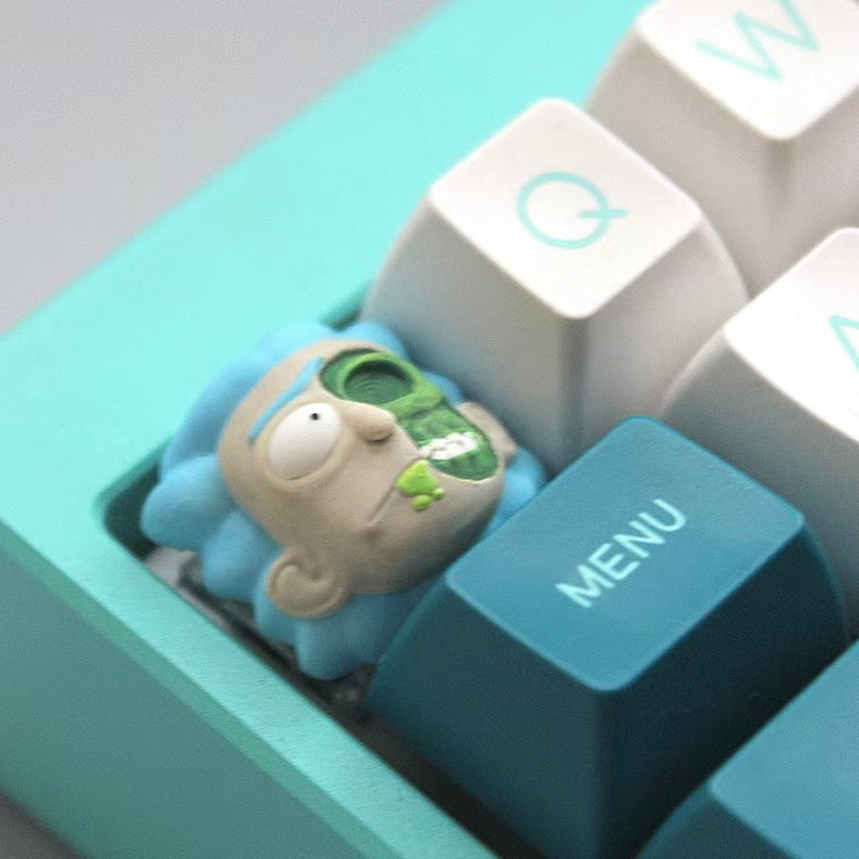  Wubba Lubba Custom keycaps 3pcs Rick and Morty Artisan Keycaps | Unique Wubba Lubba Design for Mechanical Keyboards