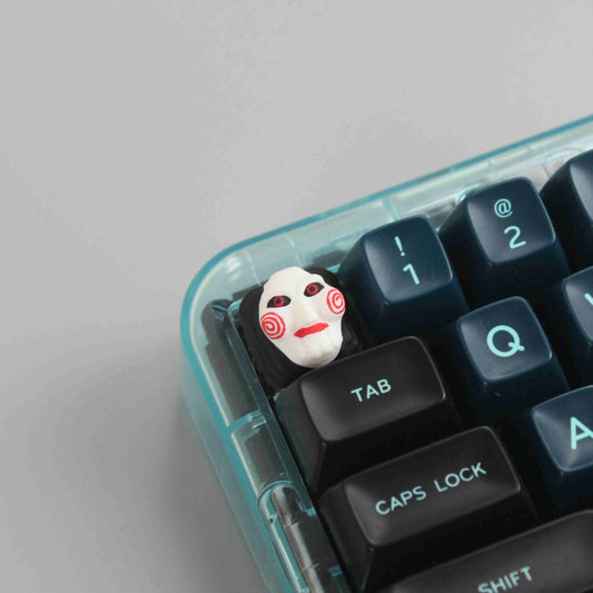 Saw Billy Artisan Keycaps Jigsaw Killer Maske Keycap for Mechanical Keyboard Do you want to play a game?Saw Billy Artisan Keycaps | Jigsaw Killer Mask Keycap for Horror Fans
