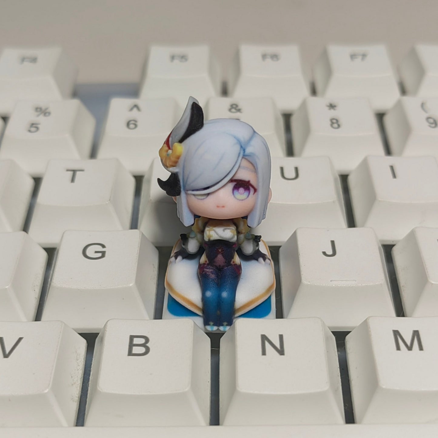 Shenhe Artisan Keycap – Cute Figure Resin Keycap for Genshin Impact Fans