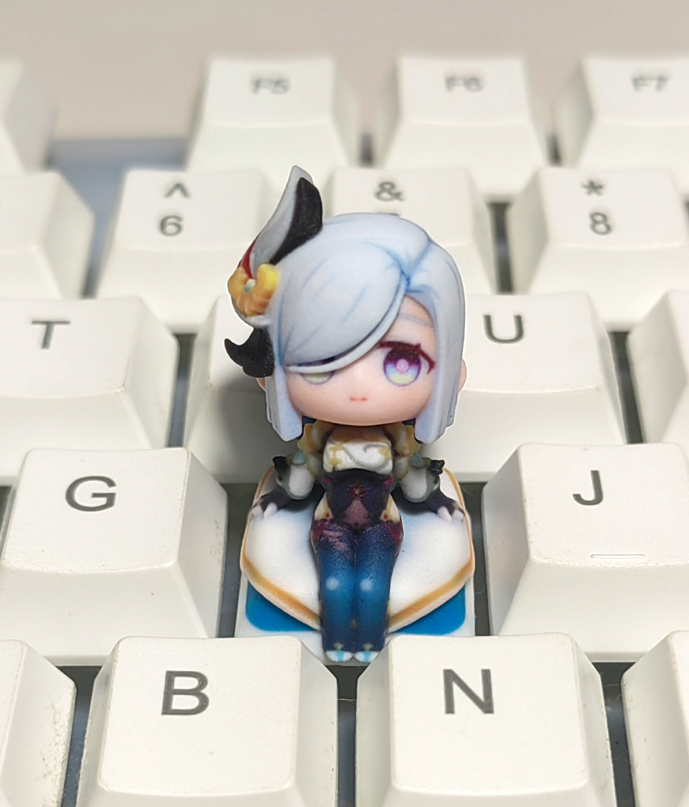 Shenhe Artisan Keycap – Cute Figure Resin Keycap for Genshin Impact Fans