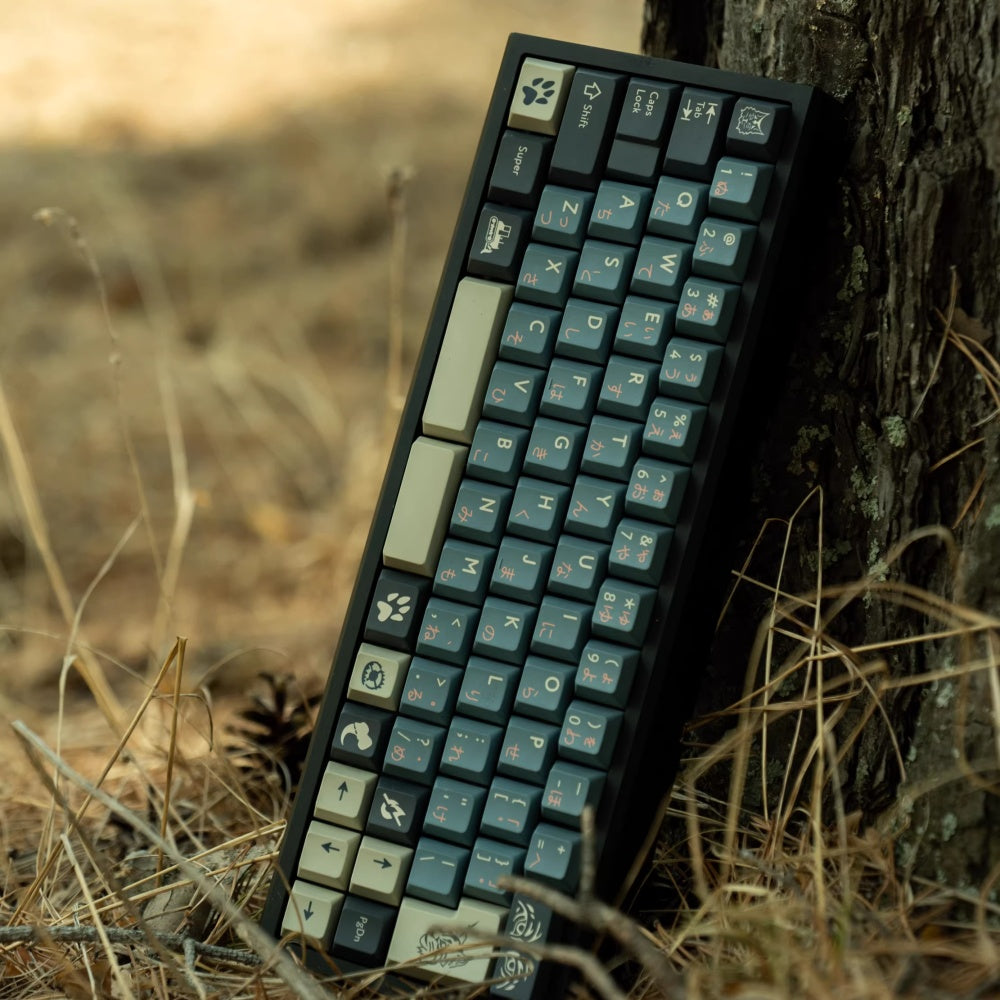 Custom Silent Forest 170-Key PBT Keycaps Set, bringing the beauty of a quiet forest to your mechanical keyboard with vibrant colors and durable material.
