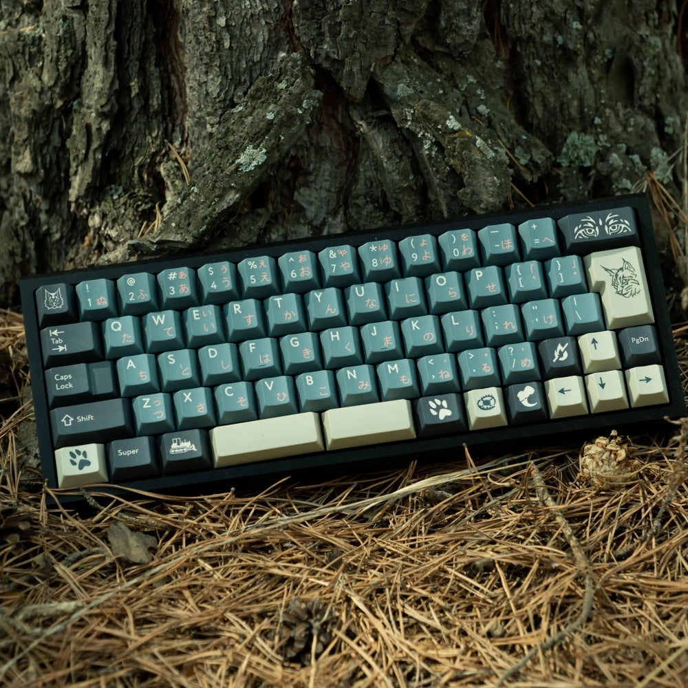 Nature-inspired Silent Forest 170-Key PBT Keycaps Set, crafted for durability and comfort, creating a peaceful typing experience with forest-themed designs.