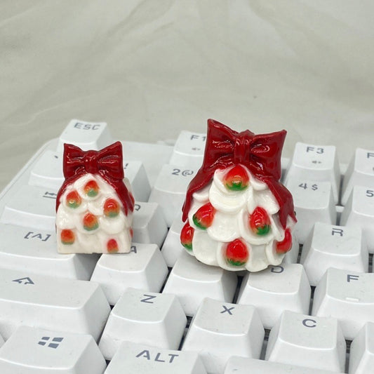 Strawberry Christmas Tree Gift Keycaps Custom Artisan Keycaps