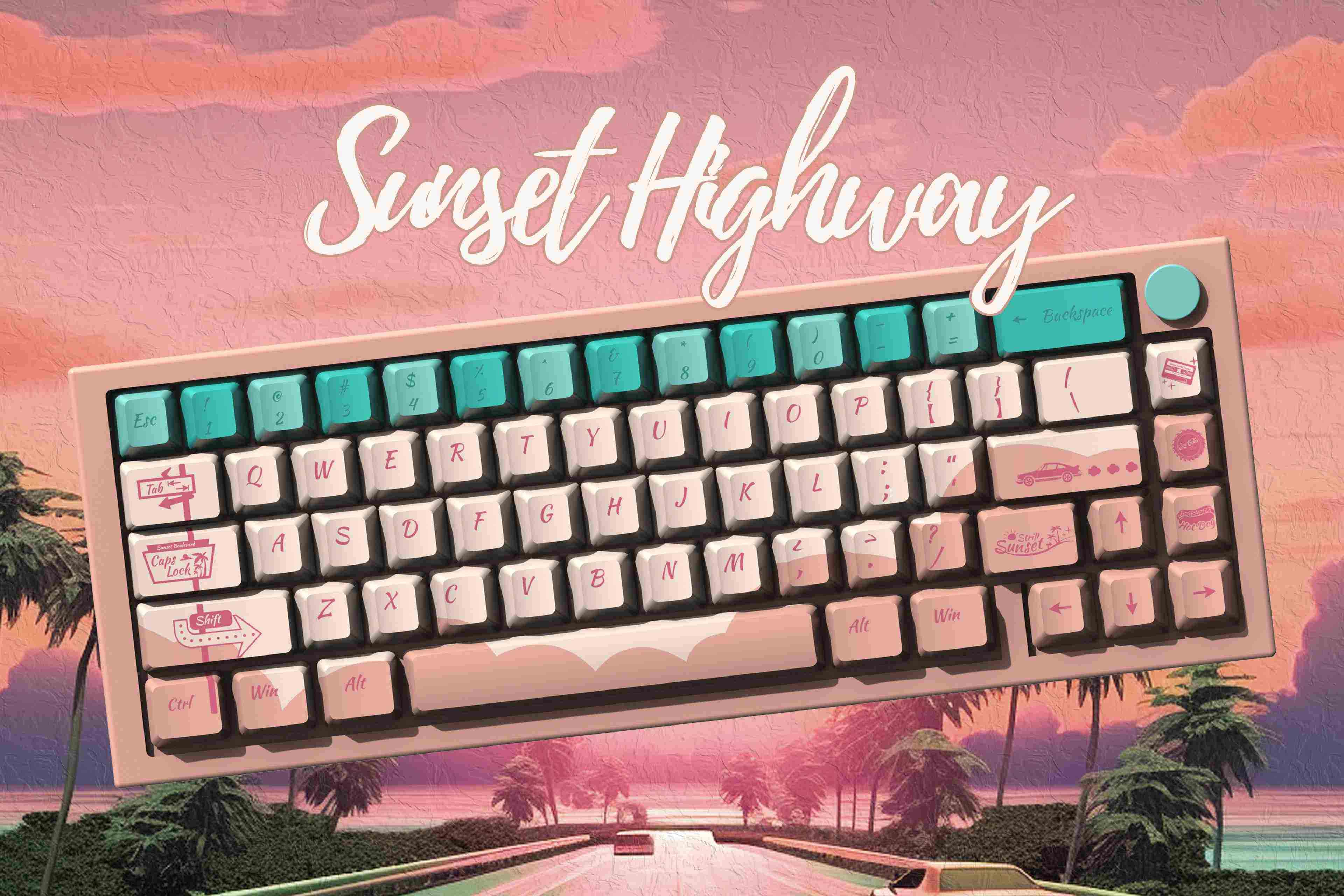 Custom Keycaps PBT Sunset Highway keycaps Set 