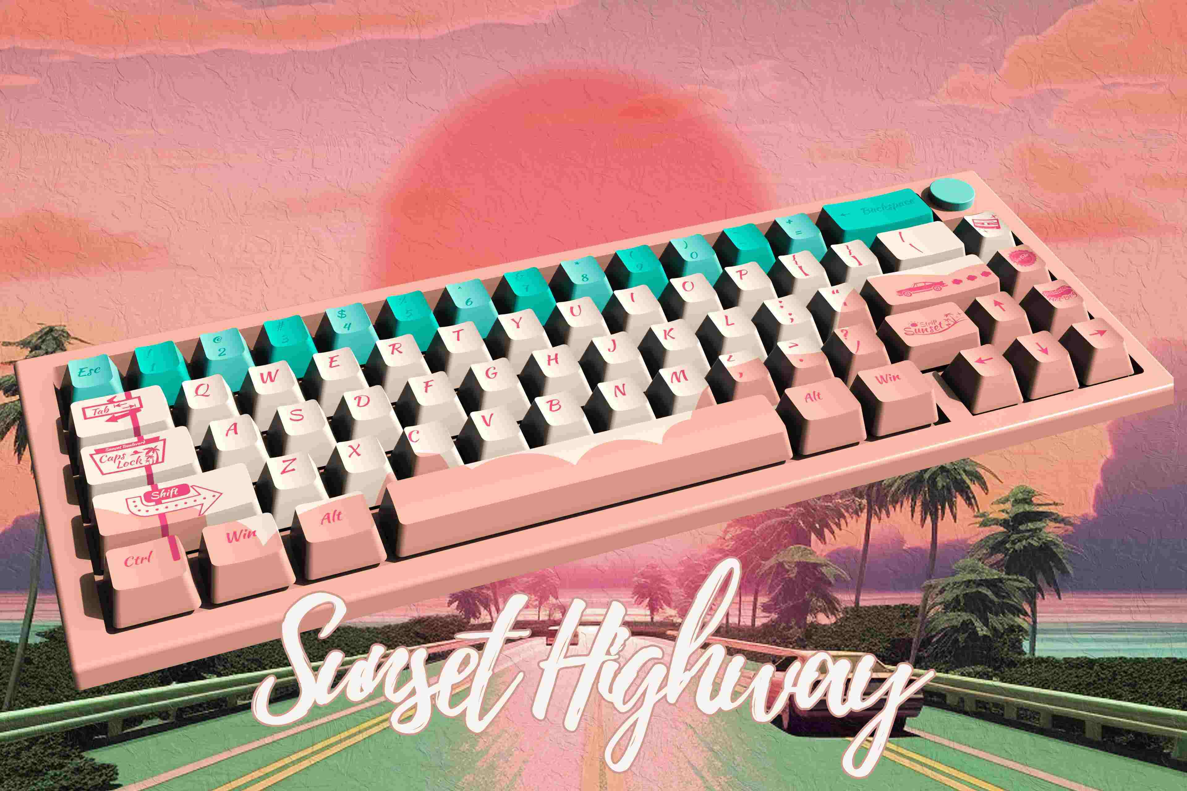 Custom Keycaps PBT Sunset Highway keycaps Set 