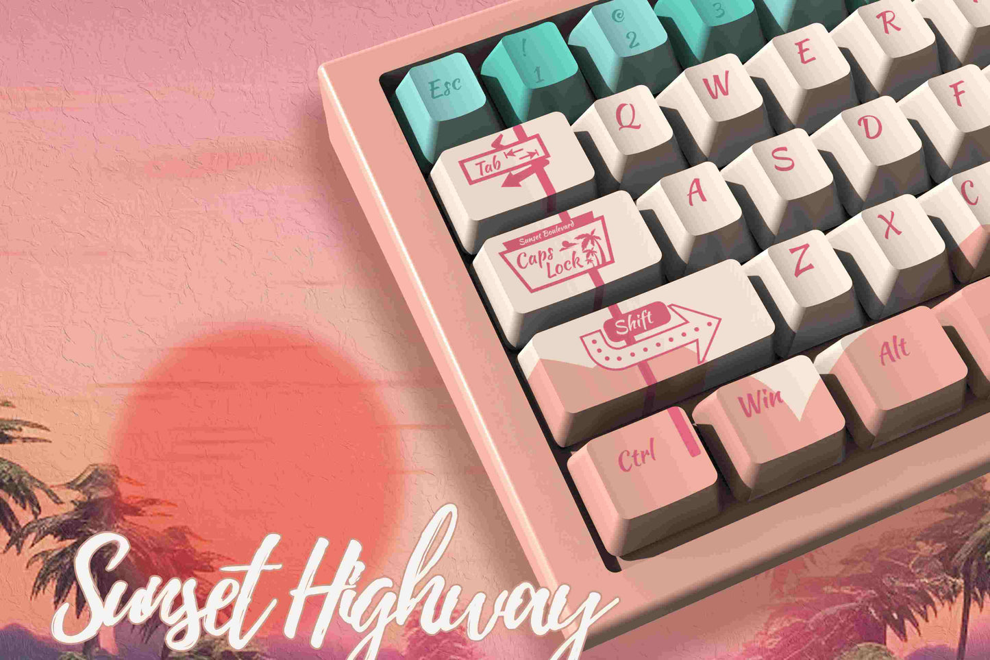 Custom Keycaps PBT Sunset Highway keycaps Set 