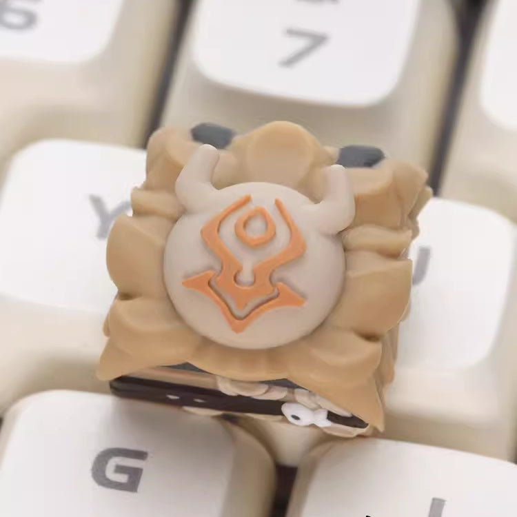 Handcrafted Unusual Hilichurl keycap, showcasing vibrant colors and intricate designs that celebrate this beloved Genshin Impact character.
