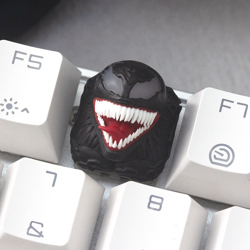 aiheystudio Venom keycap bringing Marvel’s symbiote villain to life on mechanical keyboards.