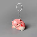 Yae Miko wooden keychain, intricately hand-carved, a stylish keyring or bag charm for fans of Genshin Impact and its characters.
