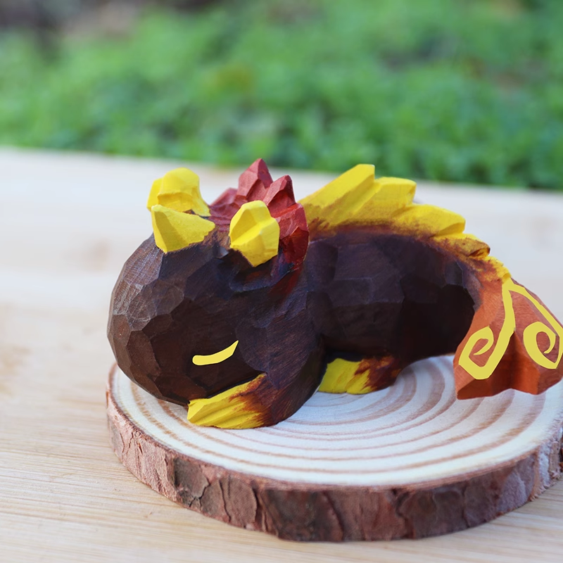 Zhongli's Dragon Form Handcrafted Wooden Figurine - Liyue Morax Collectible