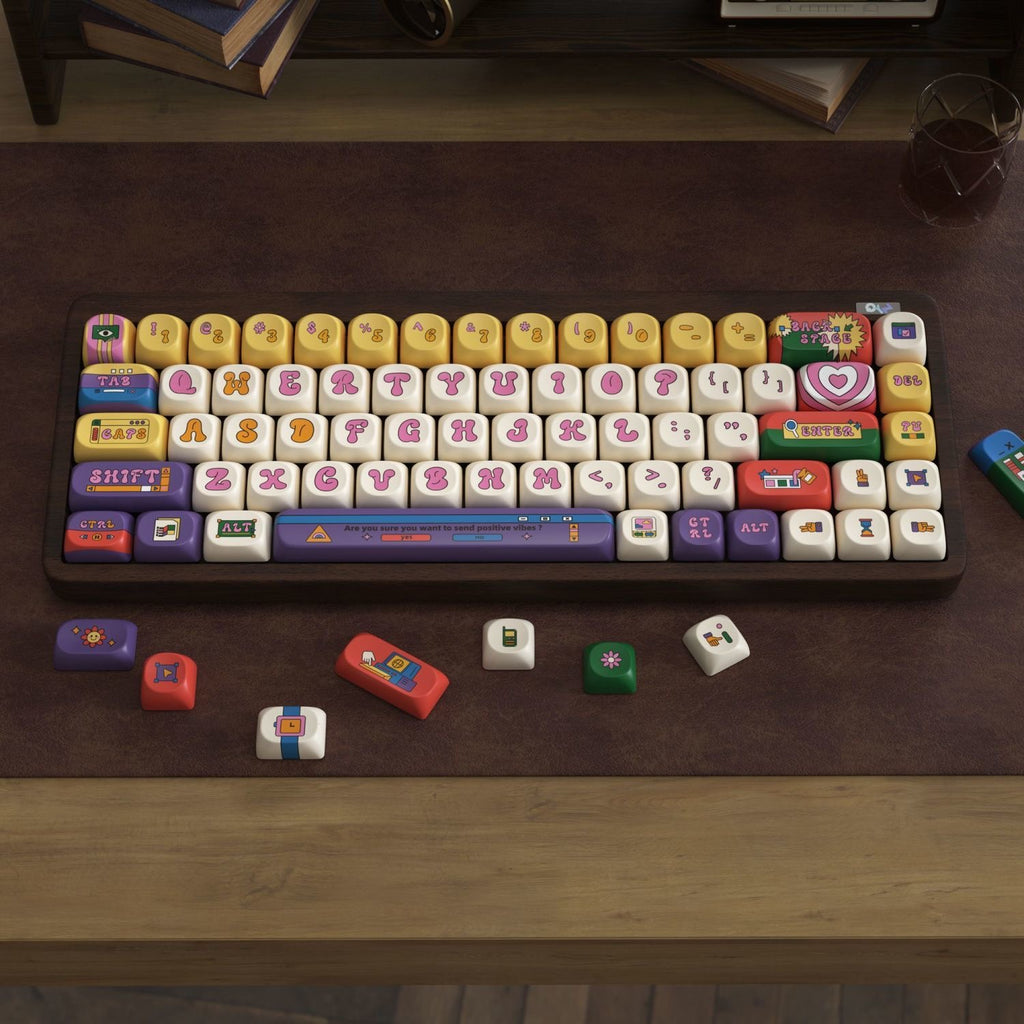 Mechanical keyboard keycap set from aiheystudio with tiny round candy-themed PBT keycaps.