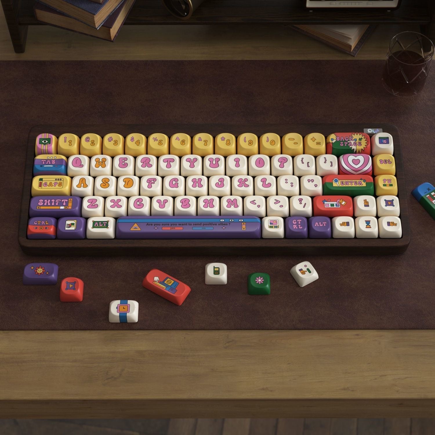 Mechanical keyboard keycap set from aiheystudio with tiny round candy-themed PBT keycaps.