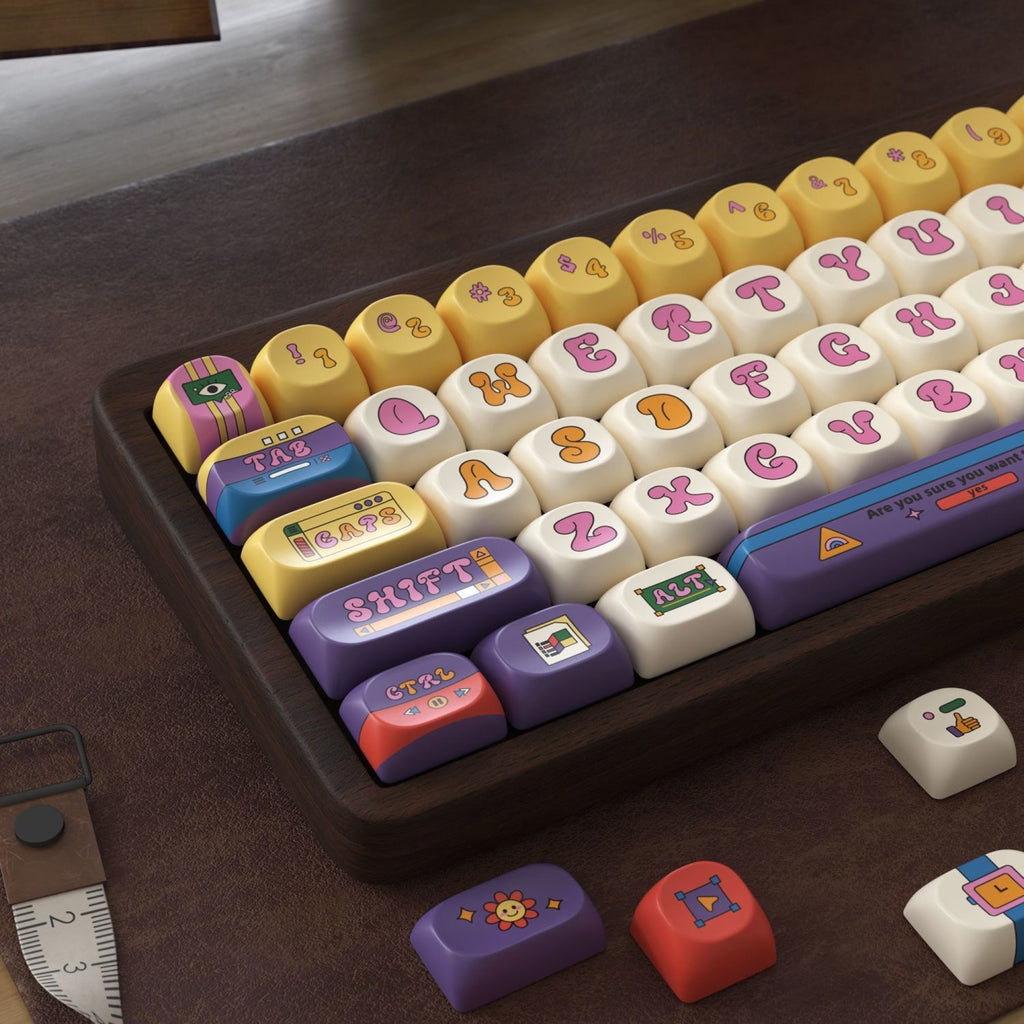 Aiheystudio PBT keycap set featuring cute tiny round sweets design, perfect for customization.