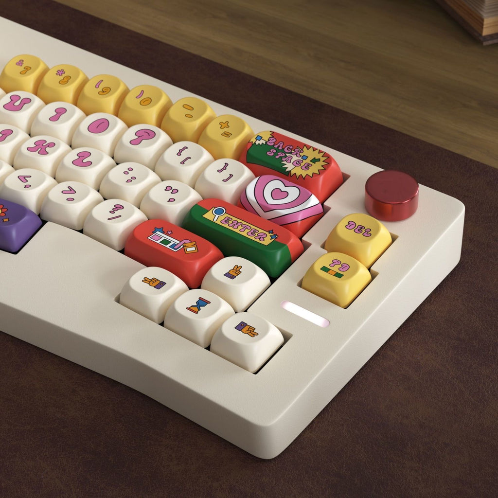 Aiheystudio PBT keycap set featuring cute tiny round sweets design, perfect for customization.