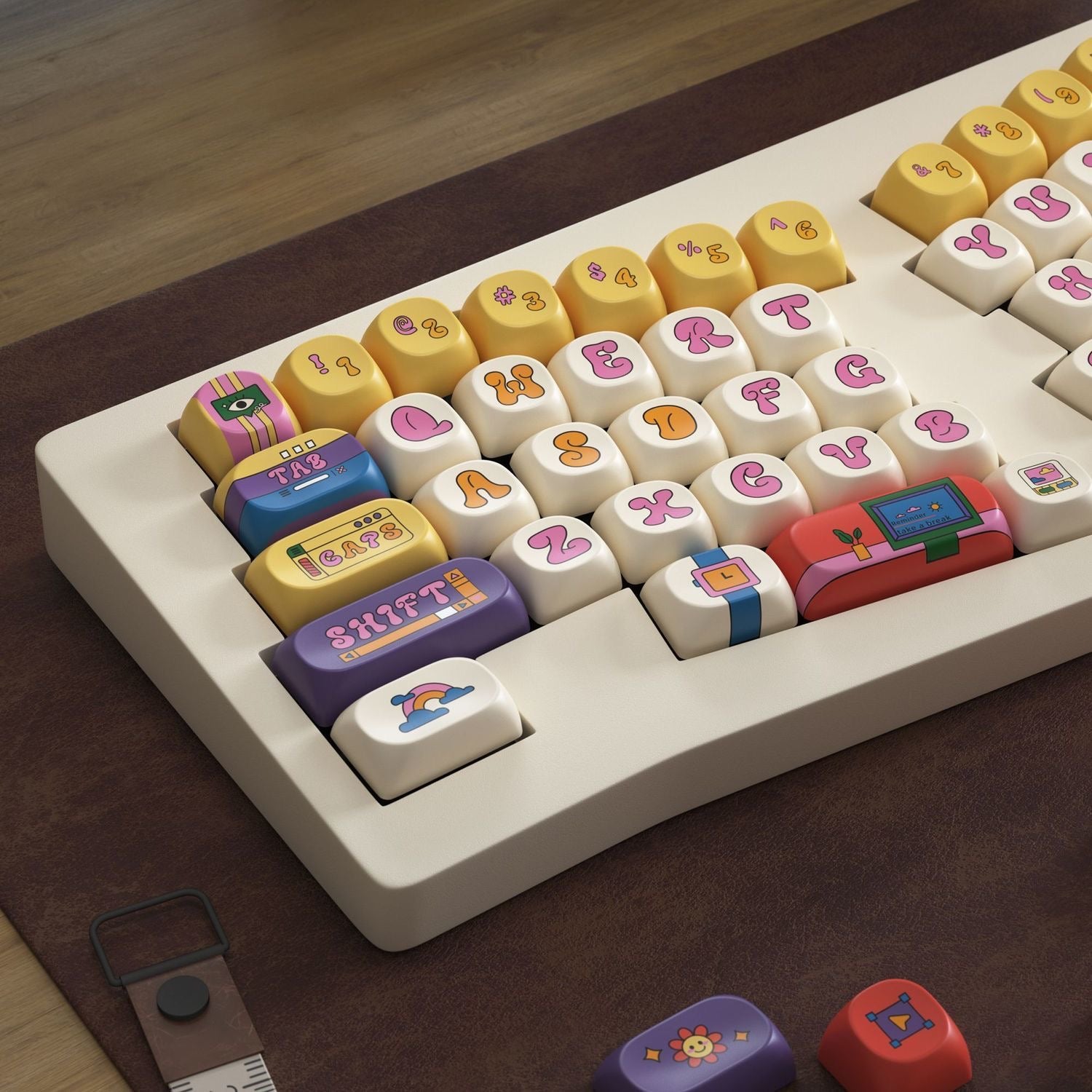 Aiheystudio PBT keycap set featuring cute tiny round sweets design, perfect for customization.