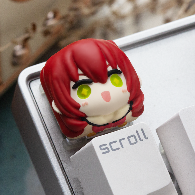 AiheyStudio-crafted Bocchi the Rock! keycap, showcasing Hitori Gotoh, Nijika Ijichi, Ryou Yamada, and Ikuyo Kita in vibrant detail.