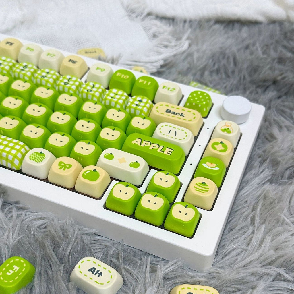 Apple theme custom keycap set made from PBT material with five-sided dye sublimation artwork