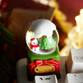 christmas-snow-globe-resin-artisan-keycap-with-snowman-christmas-tree-winter-wonderland-design-for-mechanical-keyboards