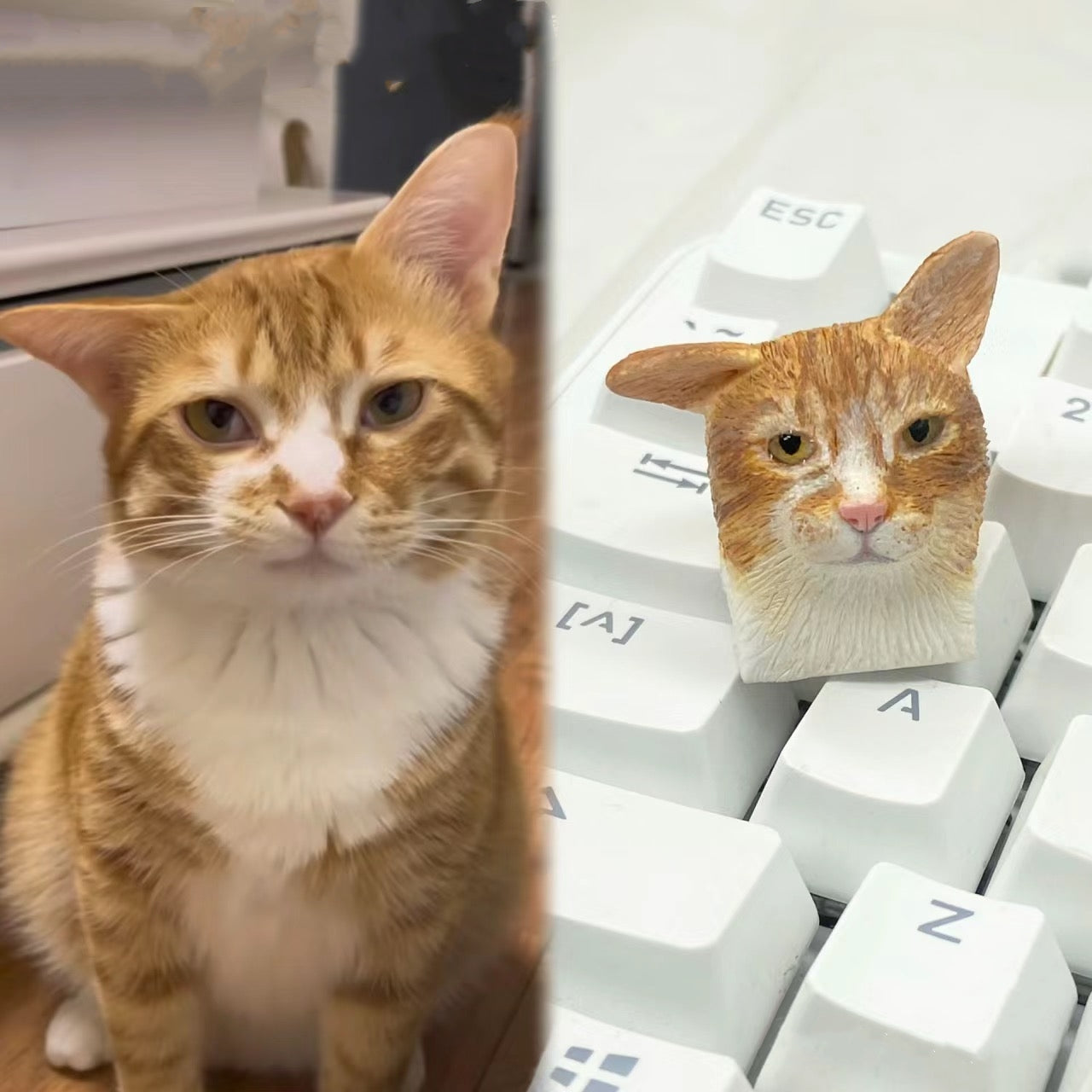 Personalized keycaps for pet lovers—AiheyStudio customizes artisan keycaps for cats, dogs, and special pets. Perfect for unique keyboard setups.
