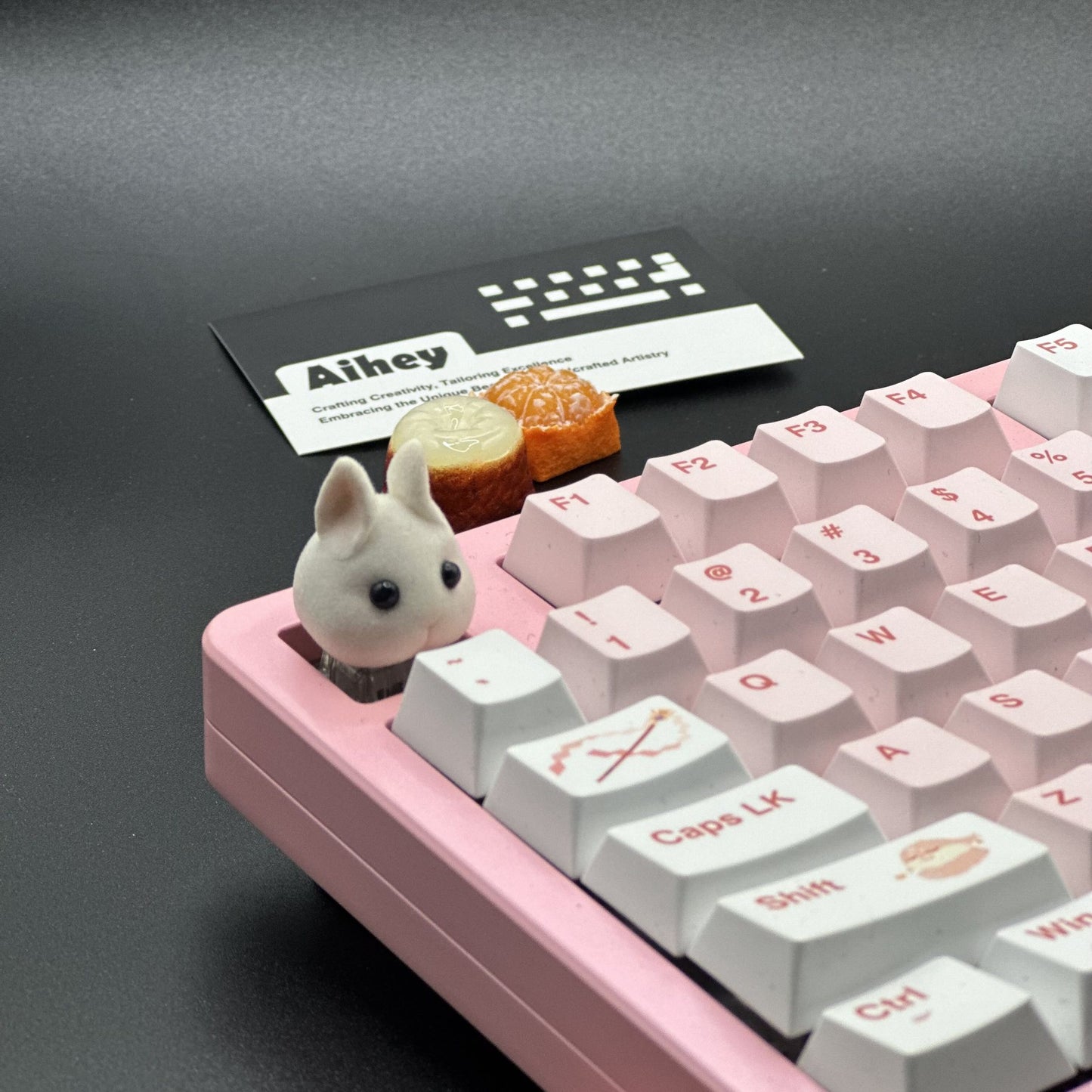 Personalized Rabbit Keycap - Cute Bunny Artisan Design for Halloween Themed Keyboards