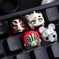 Demon Slayer anime artisan resin keycap collection featuring iconic characters for mechanical keyboards