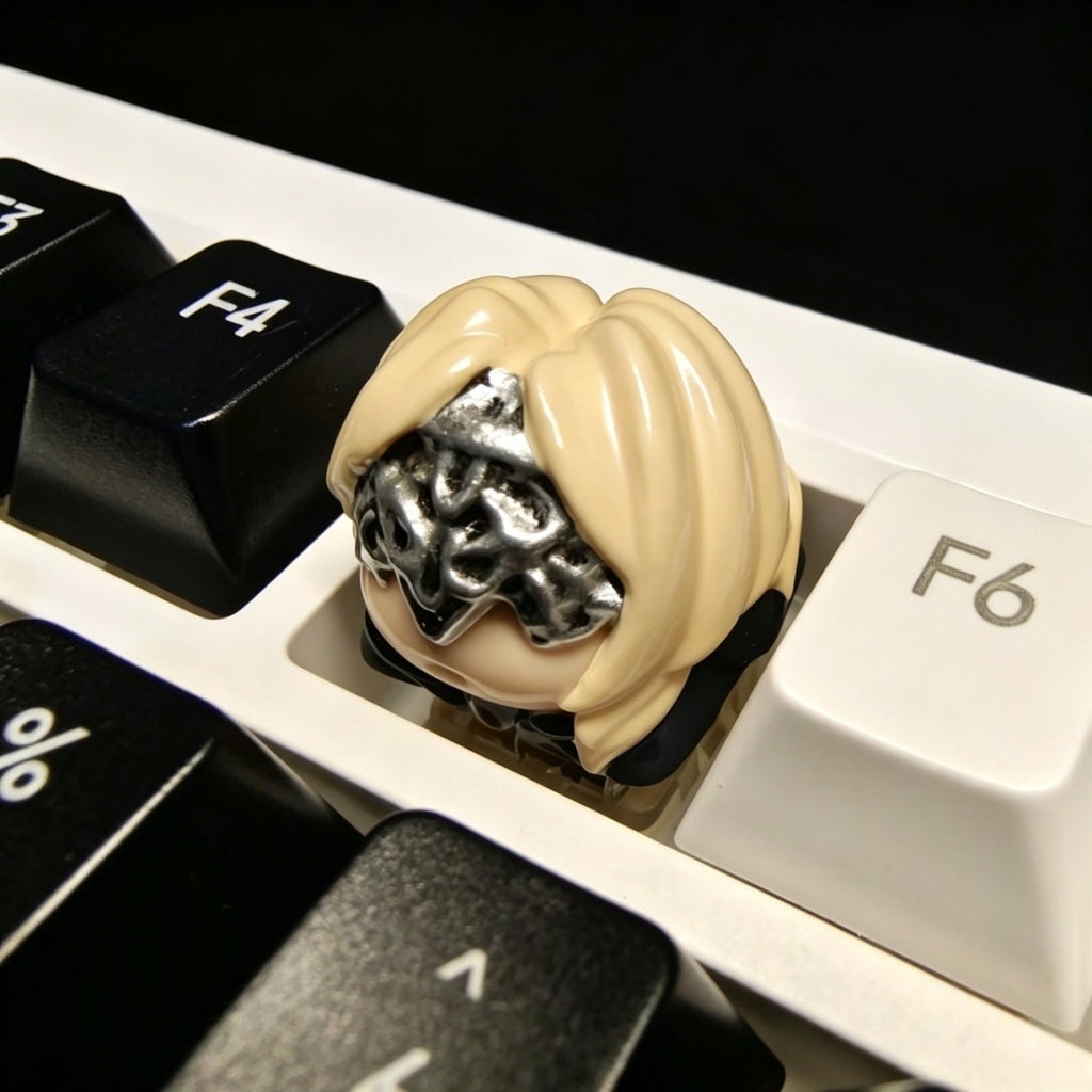 Elden Ring Nightreign inspired dark fantasy artisan keycap with warrior character design for mechanical keyboards