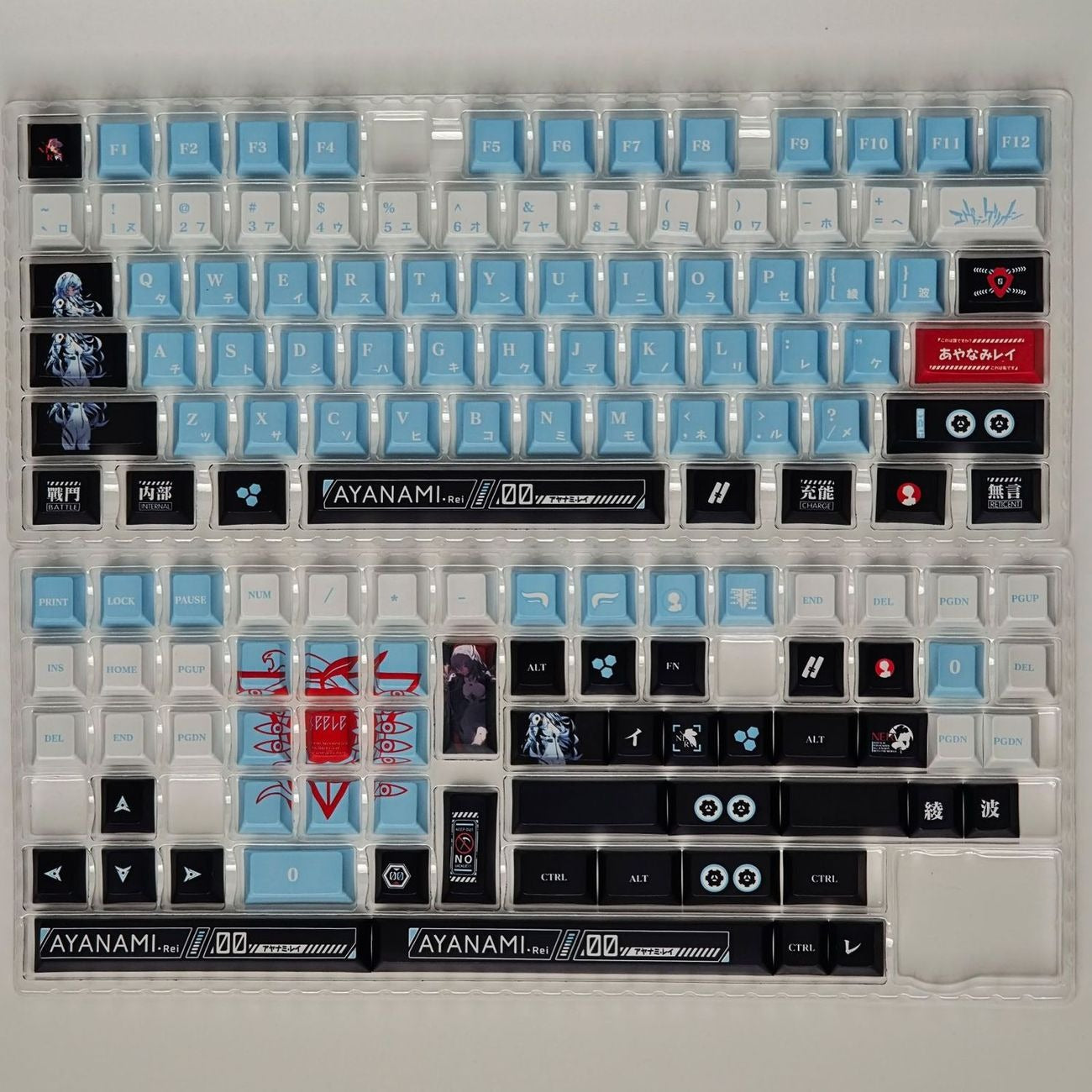 eva-ayanami-rei-inspired-keycap-set-installed-on-mechanical-keyboard-for-anime-gaming-desk-setup-and-sci-fi-workspace