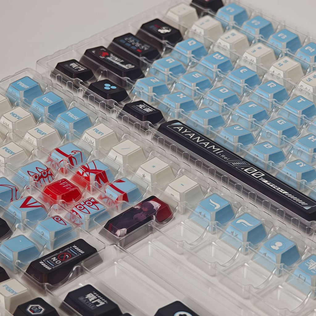 eva-ayanami-rei-standard-keycap-set-with-icy-blue-white-color-theme-inspired-by-eva-pilot-uniform-and-futuristic-mecha-style