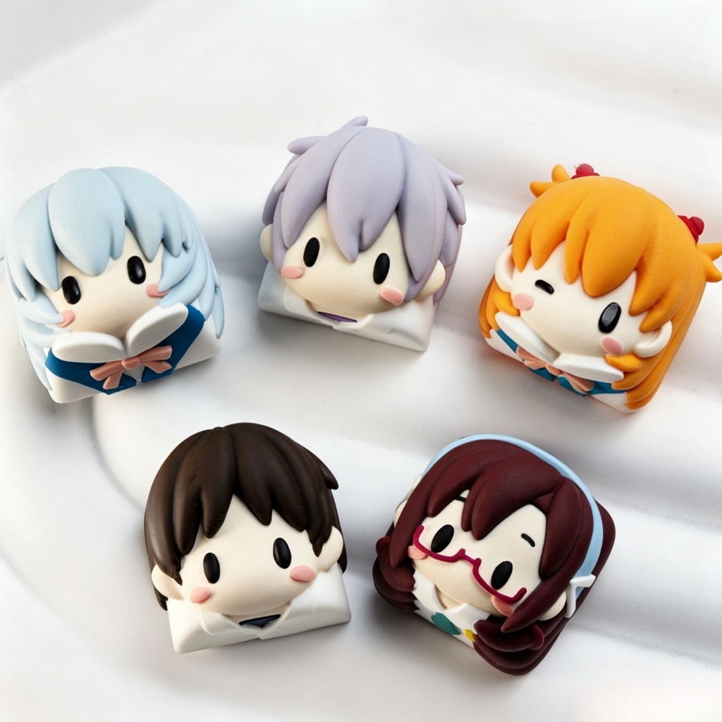 handmade-evangelion-resin-keycap-featuring-asuka-rei-mari-kaworu-shinji-and-eva-unit-designs-for-anime-fans-and-mechanical-keyboard-collectors