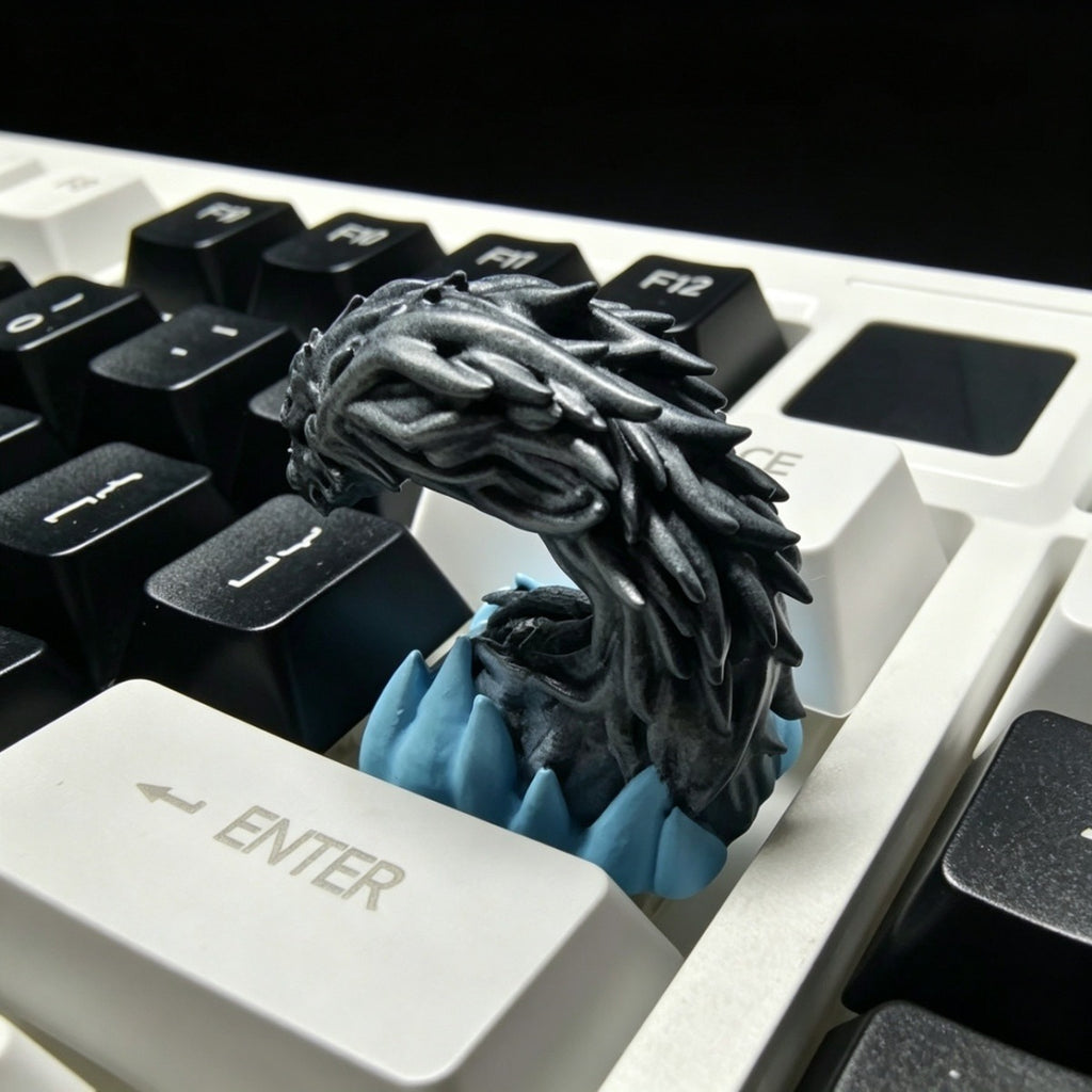 Fantasy artisan keycap for ESC key position and collectible custom mechanical keyboard displays