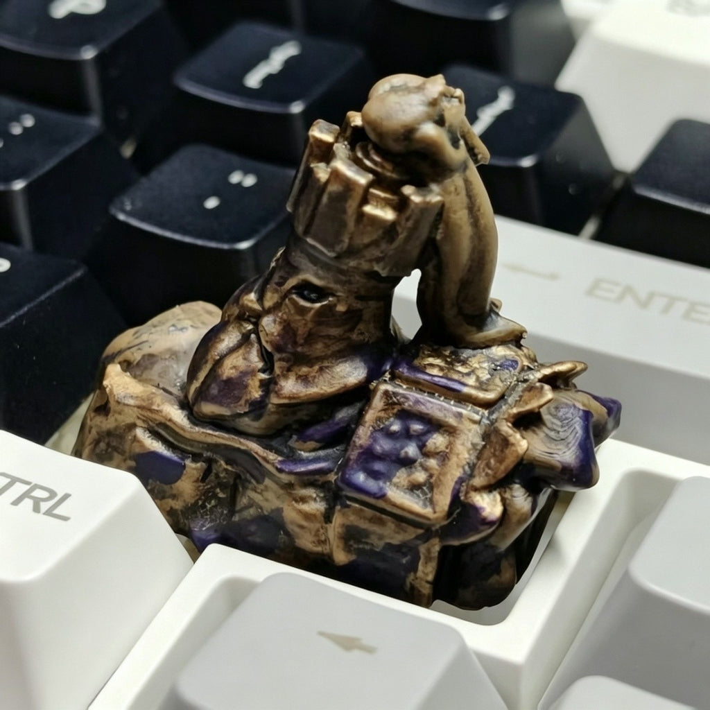 Fantasy artisan keycap for ESC key position and collectible custom mechanical keyboard displays