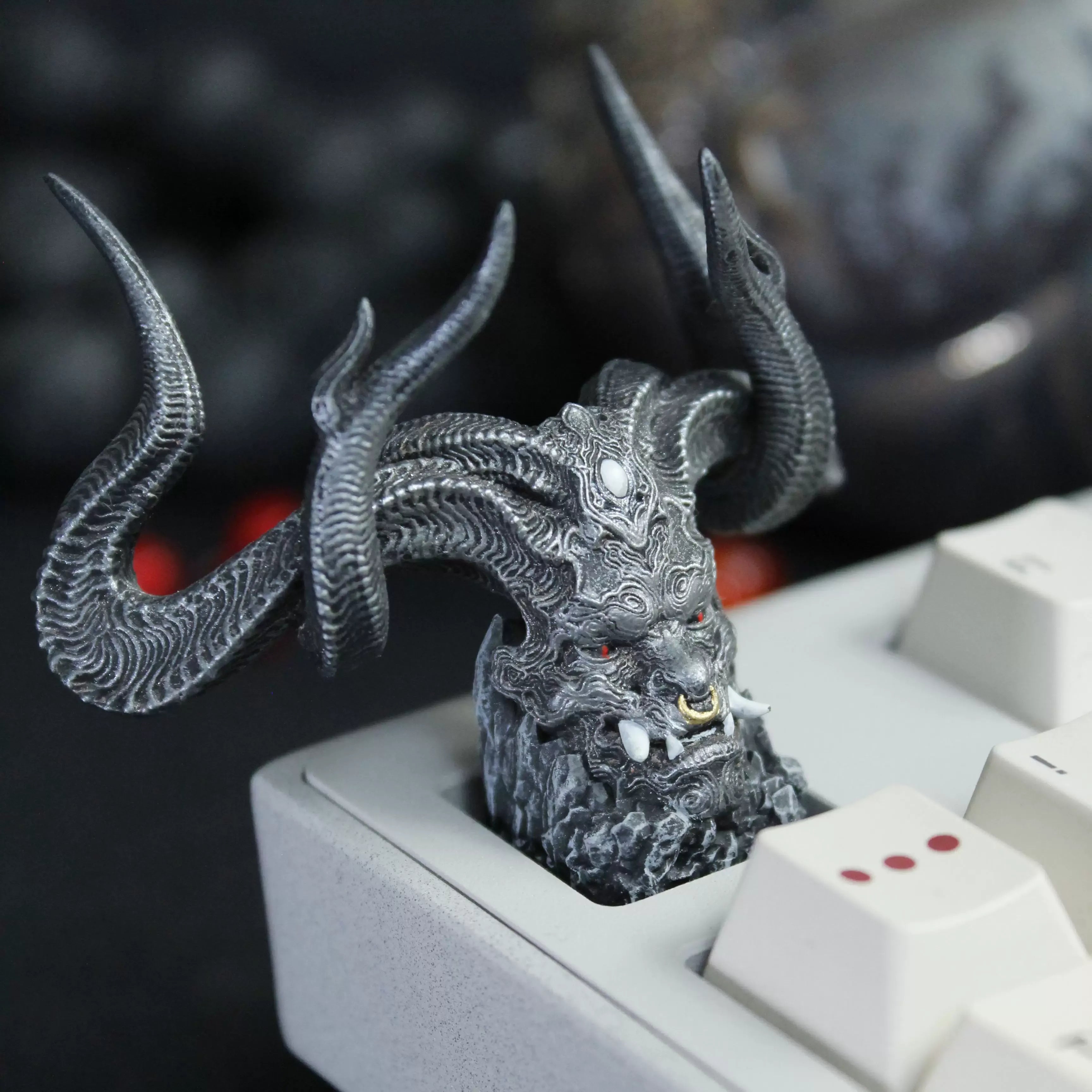 Fantasy Mask Artisan Keycap 3D Printed Resin Mechanical Keyboard Keycap