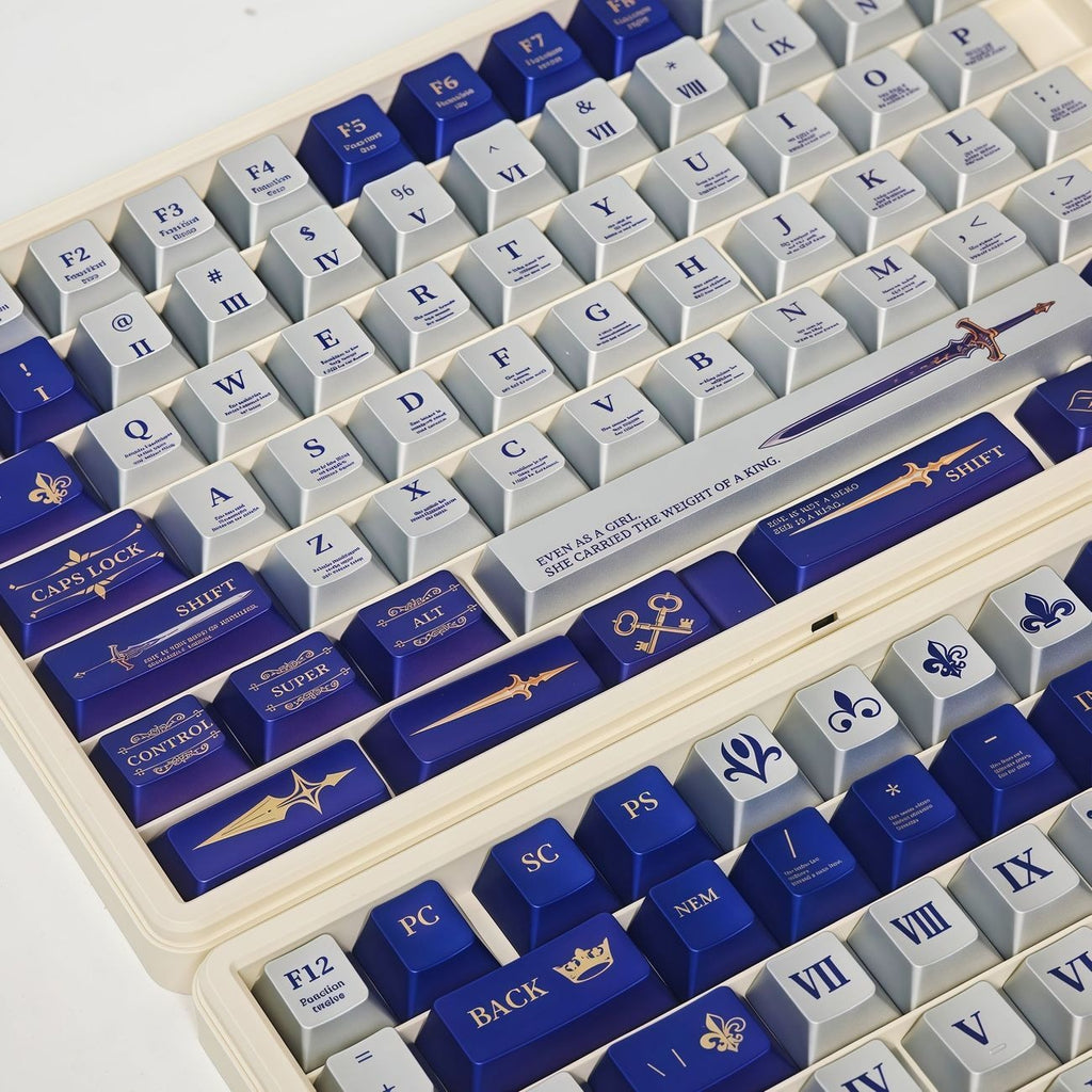 anime-knight-themed-keycaps-with-excalibur-sword-royal-crest-and-chivalry-inspired-details-for-mechanical-keyboard-customization