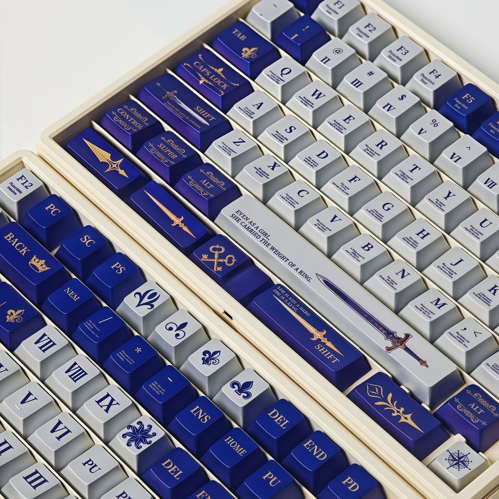 custom-saber-inspired-spacebar-keycap-featuring-excalibur-sword-artwork-and-royal-knight-design-for-anime-keyboard-builds