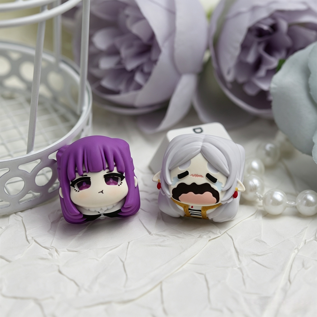 Collectible-frieren-and-fern-resin-keycaps-for-anime-fans-mechanical-keyboard-enthusiasts-and-handmade-artisan-keycap-collectors