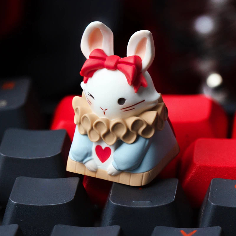 gentleman-rabbit-artisan-keycap-with-top-hat-fantasy-character-design-and-handcrafted-epoxy-resin-details