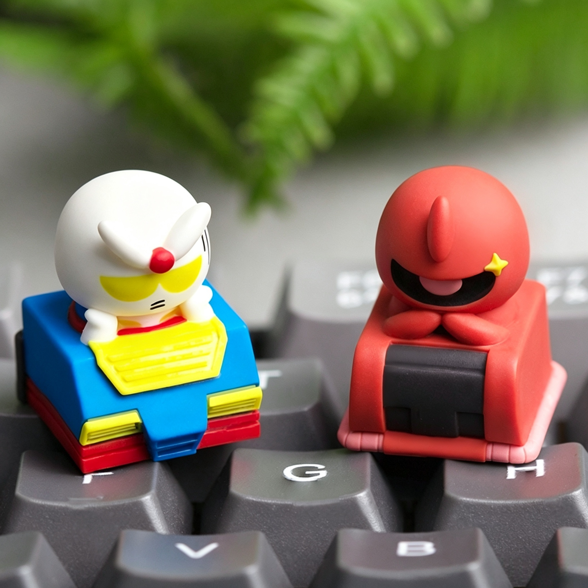 handmade-gundam-q-version-resin-keycap-featuring-rx-78-2-gundam-and-chars-zaku-ii-mecha-design-for-mechanical-keyboard-collectors-and-anime-fans