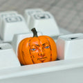 Human face pumpkin artisan keycap made from high-strength 3D printed resin for mechanical keyboards