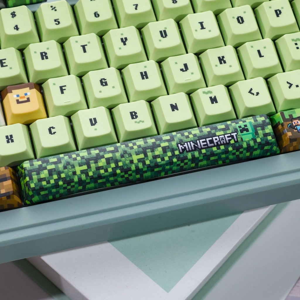 Minecraft Grass Block Pixel Keycap Set
