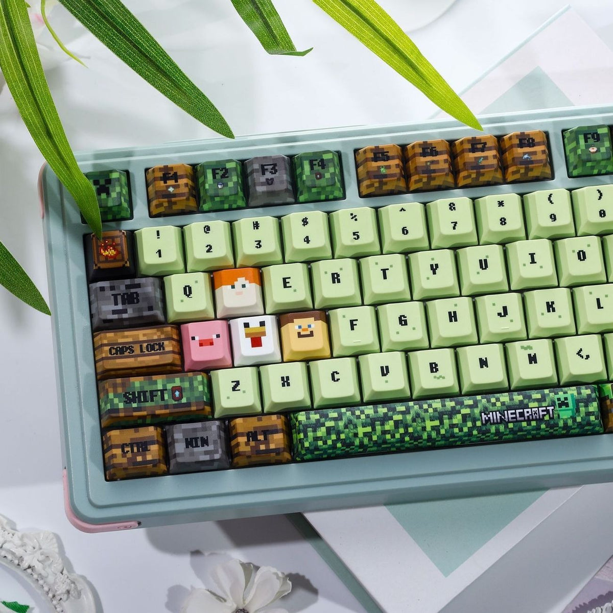 Minecraft Grass Block Pixel Keycap Set