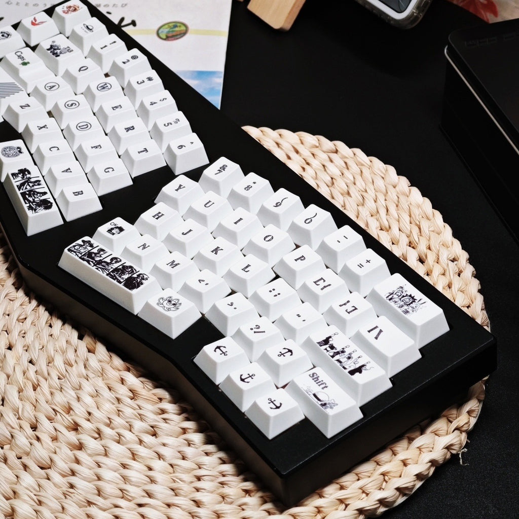 One Piece Straw Hat Pirates Minimalist White Keycap Set