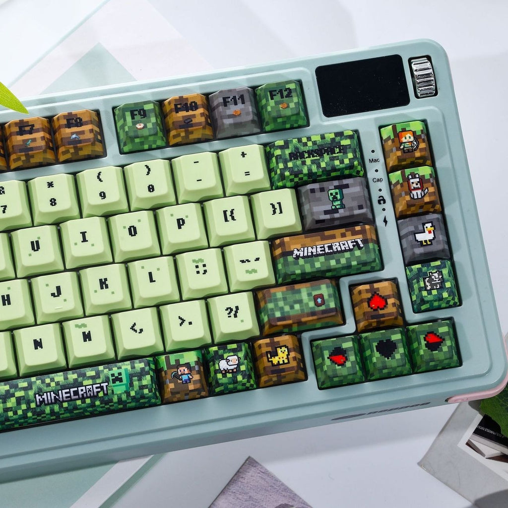 Minecraft Grass Block Pixel Keycap Set